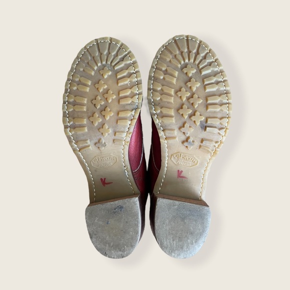 Frye Sabrina 6G Burgundy Vintage Leather Combat Lace Up Block Heel Ankle Boots - Picture 10 of 12